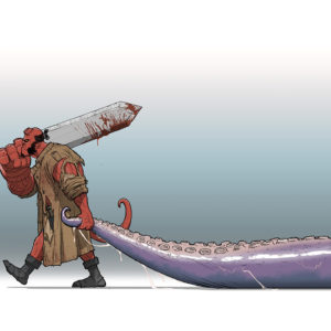 Hellboy 'Sushi Shopping' A3 Print