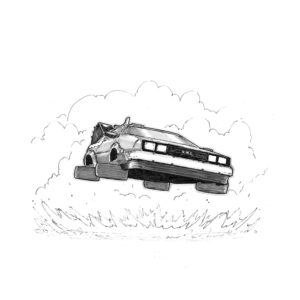 Delorean A5 Print