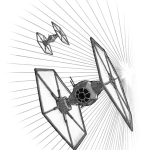 First Order Tie Fighter A5 Print