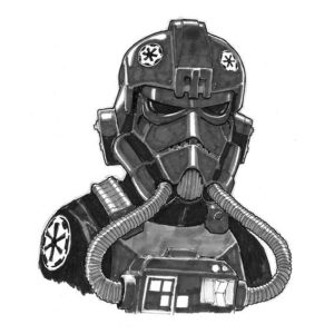Tie Fighter Pilot A5 Print